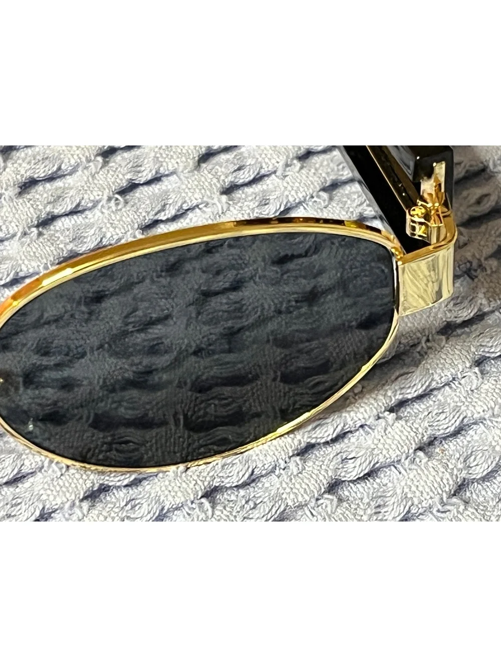 Premium Gold Double Bridge Oval Sunglasses & Gift Box